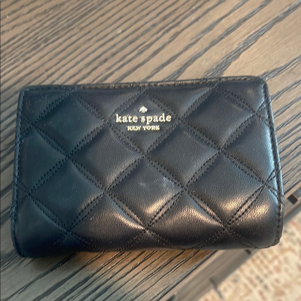 Kate Spade Black Quilted Leather Wallet